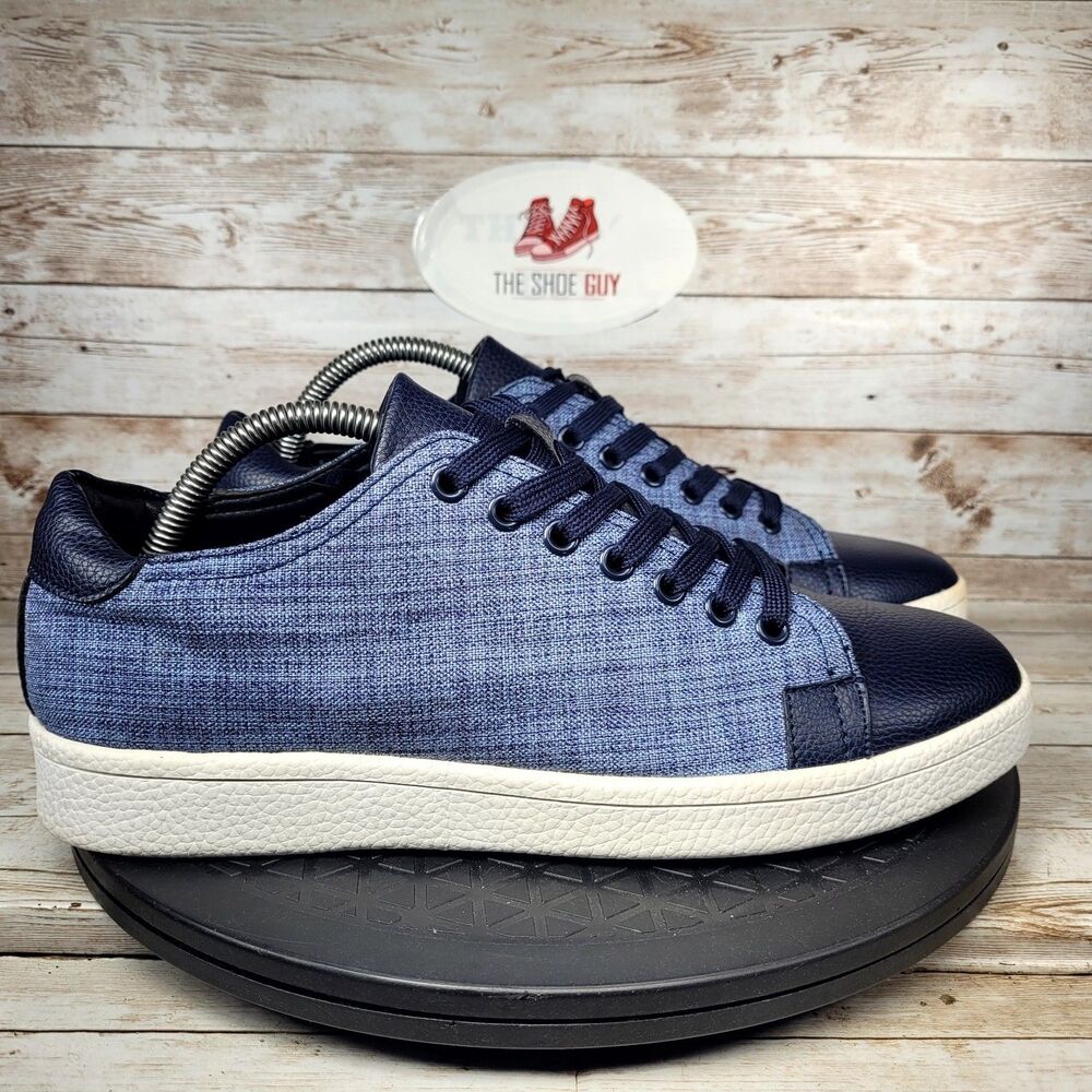 Faranzi Men's Size 9 Fernando Lace Up Blue Casual Leather Shoes